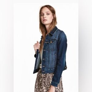 H&M Dark Wash Denim Jacket NWOT Size US 12